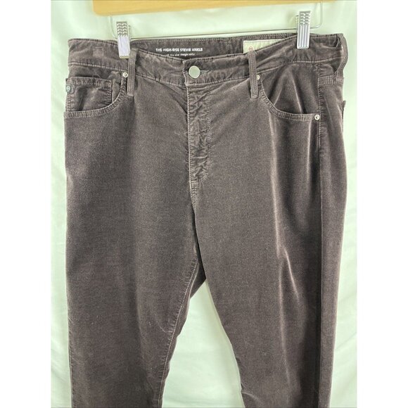 Anthropologie AG The High-Rise Stevie Ankle Brown Velvet Pants Womens Size 32 - Picture 2 of 14